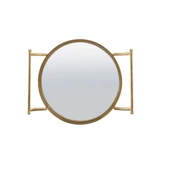 Kirkland's Home Gold Metal Frame Bar Cart With Mirrored Shelves- Kitchen Islands & Bar Carts