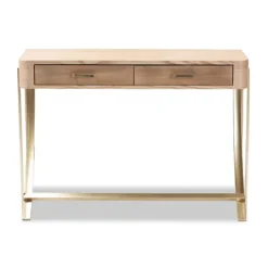 Kirkland's Home Gold Metal Frame Two-Drawer Console Table- Console Tables