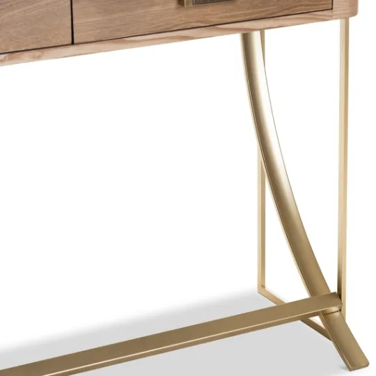 Kirkland's Home Gold Metal Frame Two-Drawer Console Table- Console Tables