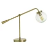 Kirkland's Home Gold Metal Glass Task Shade Table Lamp- Table Lamps