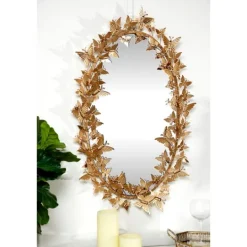 Kirkland's Home Gold Metal Layered Butterflies Framed Mirror- Decorative Mirrors