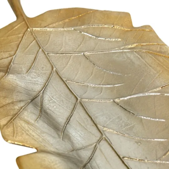 Kirkland's Home Gold Metal Leaf Tray- Decorative Trays