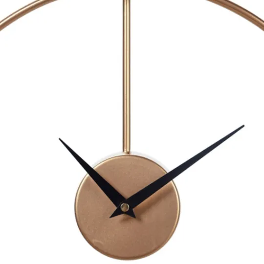 Kirkland's Home Gold Metal Open Back Clock With Wood Block- Clocks