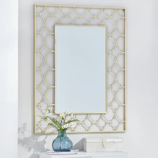 Kirkland's Home Gold Metal Quatrefoil Frame Mirror- Decorative Mirrors