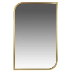 Kirkland's Home Gold Metal Rounded And Pointed Rectangular Mirror- Decorative Mirrors