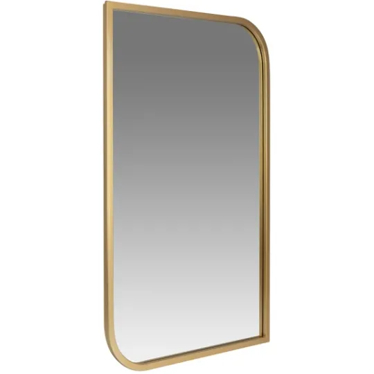 Kirkland's Home Gold Metal Rounded And Pointed Rectangular Mirror- Decorative Mirrors