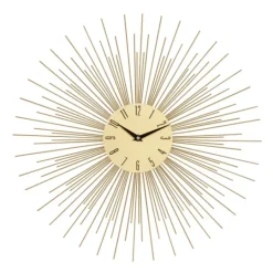 Kirkland's Home Gold Metal Sunburst Wall Clock- Clocks