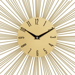 Kirkland's Home Gold Metal Sunburst Wall Clock- Clocks