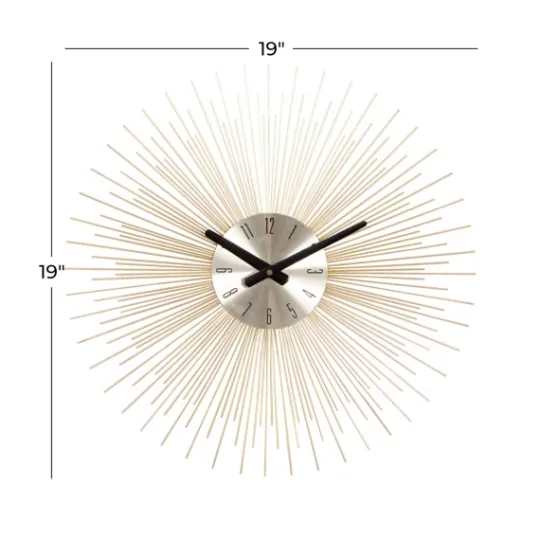 Kirkland's Home Gold Metal Sunburst Wall Clock- Clocks