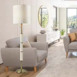 Kirkland's Home Gold Metal Trellis Accented Floor Lamp- Floor Lamps