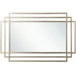 Kirkland's Home Gold Metal Triple Rectangle Wall Mirror- Decorative Mirrors