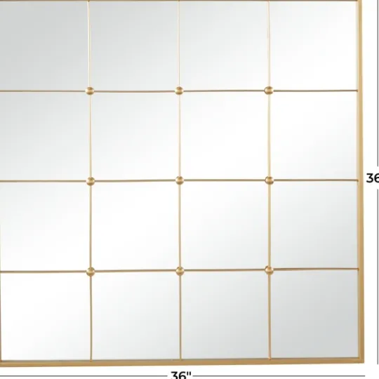 Kirkland's Home Gold Metal Windowpane Wall Mirror- Decorative Mirrors