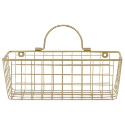 Kirkland's Home Gold Metal Wire Cage Wall Baskets, Set Of 2- Wall Storage