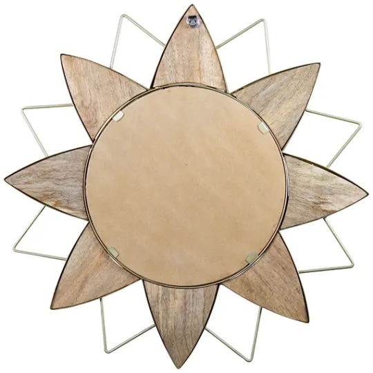 Kirkland's Home Gold Metal Wood Inlay Flower Frame Mirror- Decorative Mirrors