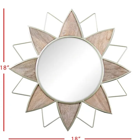 Kirkland's Home Gold Metal Wood Inlay Flower Frame Mirror- Decorative Mirrors