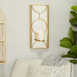 Kirkland's Home Gold Mirrored Geometric Sconce- Sconces