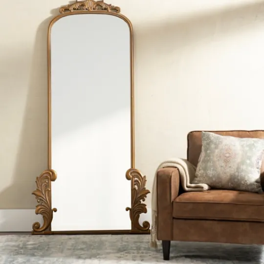 Kirkland's Home Gold Ornate Scroll Bordeaux Leaner Mirror- Decorative Mirrors