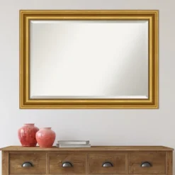 Kirkland's Home Gold Patina Scalloped Frame Beveled Mirror- Decorative Mirrors