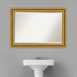 Kirkland's Home Gold Patina Scalloped Frame Beveled Mirror- Decorative Mirrors