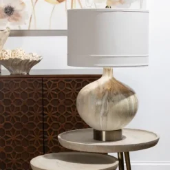 Kirkland's Home Gold Pistachio Swirl Gourd Table Lamp- Table Lamps