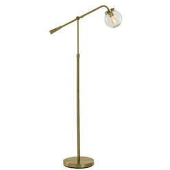 Kirkland's Home Gold Ribbed Glass Task Floor Lamp- Floor Lamps