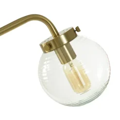 Kirkland's Home Gold Ribbed Glass Task Floor Lamp- Floor Lamps