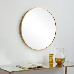 Kirkland's Home Gold Round Simple Frame Large Wall Mirror- Framed Mirrors