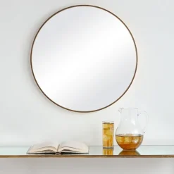 Kirkland's Home Gold Round Simple Frame Large Wall Mirror- Framed Mirrors