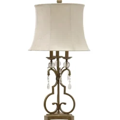 Kirkland's Home Gold Scrolled Candlestick Table Lamp- Table Lamps