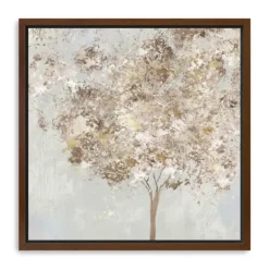 Kirkland's Home Gold Shimmering Tree Framed Canvas Art Print- Framed Art