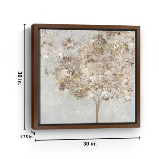 Kirkland's Home Gold Shimmering Tree Framed Canvas Art Print- Framed Art
