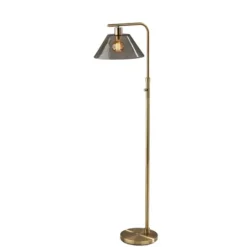 Kirkland's Home Gold Smoked Glass Floor Lamp- Floor Lamps