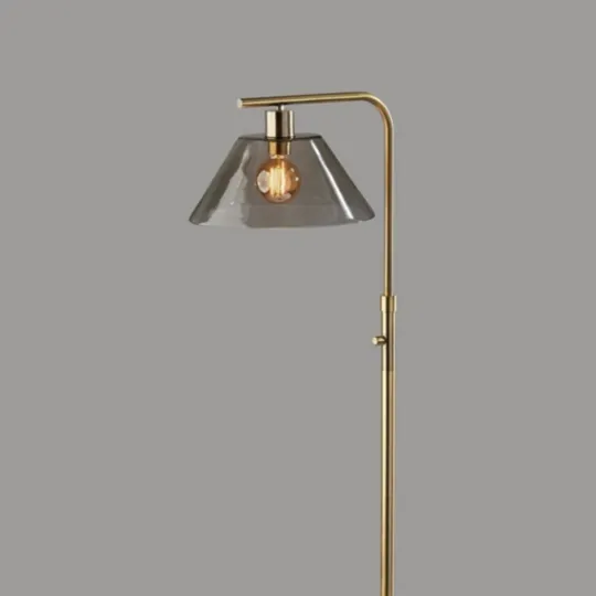 Kirkland's Home Gold Smoked Glass Floor Lamp- Floor Lamps