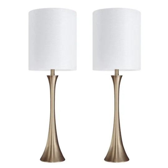 Kirkland's Home Gold Sparkle Shade Tapered Table Lamps, Set Of 2- Table Lamps