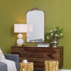 Kirkland's Home Gold Studded Scroll Arched Mirror, 42 In.- Decorative Mirrors