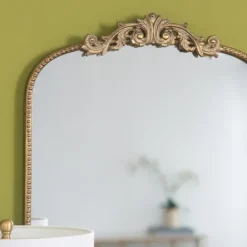 Kirkland's Home Gold Studded Scroll Arched Mirror, 42 In.- Decorative Mirrors