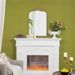 Kirkland's Home Gold Studded Scroll Arched Mirror, 36 In.- Decorative Mirrors