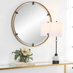 Kirkland's Home Gold Suspended Round Wall Mirror- Decorative Mirrors