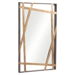 Kirkland's Home Gold Tilted Abstract Framed Mirror- Framed Mirrors