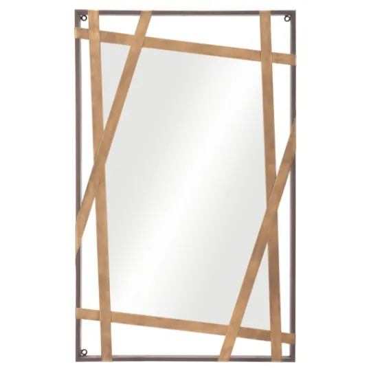 Kirkland's Home Gold Tilted Abstract Framed Mirror- Framed Mirrors
