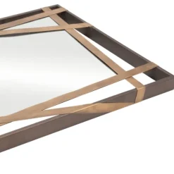 Kirkland's Home Gold Tilted Abstract Framed Mirror- Framed Mirrors
