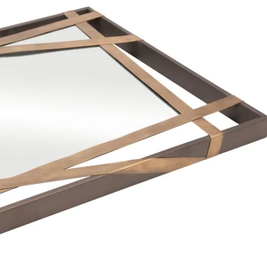 Kirkland's Home Gold Tilted Abstract Framed Mirror- Framed Mirrors