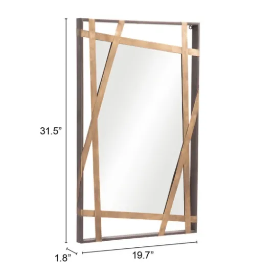 Kirkland's Home Gold Tilted Abstract Framed Mirror- Framed Mirrors
