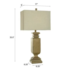 Kirkland's Home Gold Traditional Rectangular Table Lamp- Table Lamps