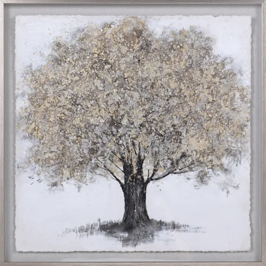 Kirkland's Home Gold Tree Rice Paper Framed Art Print- Framed Art