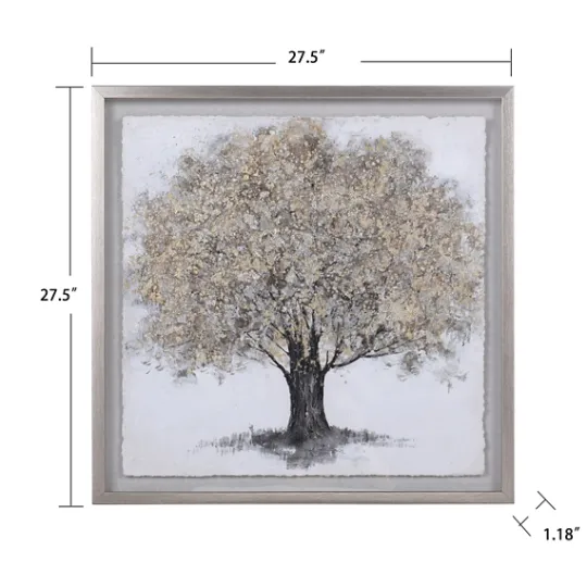 Kirkland's Home Gold Tree Rice Paper Framed Art Print- Framed Art