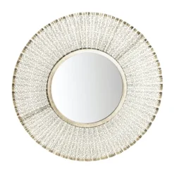 Kirkland's Home Gold Trim Metal Round Frame Mirror- Decorative Mirrors