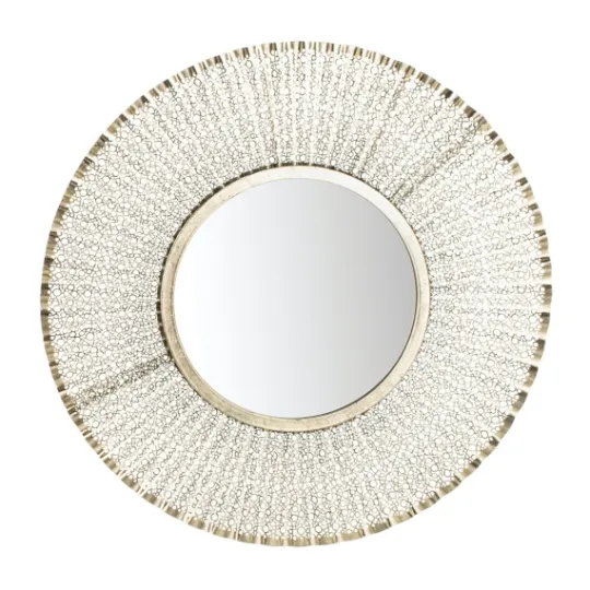 Kirkland's Home Gold Trim Metal Round Frame Mirror- Decorative Mirrors