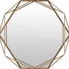 Kirkland's Home Gold Wire Metal Hexagon Frame Wall Mirror- Decorative Mirrors