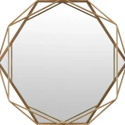 Kirkland's Home Gold Wire Metal Hexagon Frame Wall Mirror- Decorative Mirrors